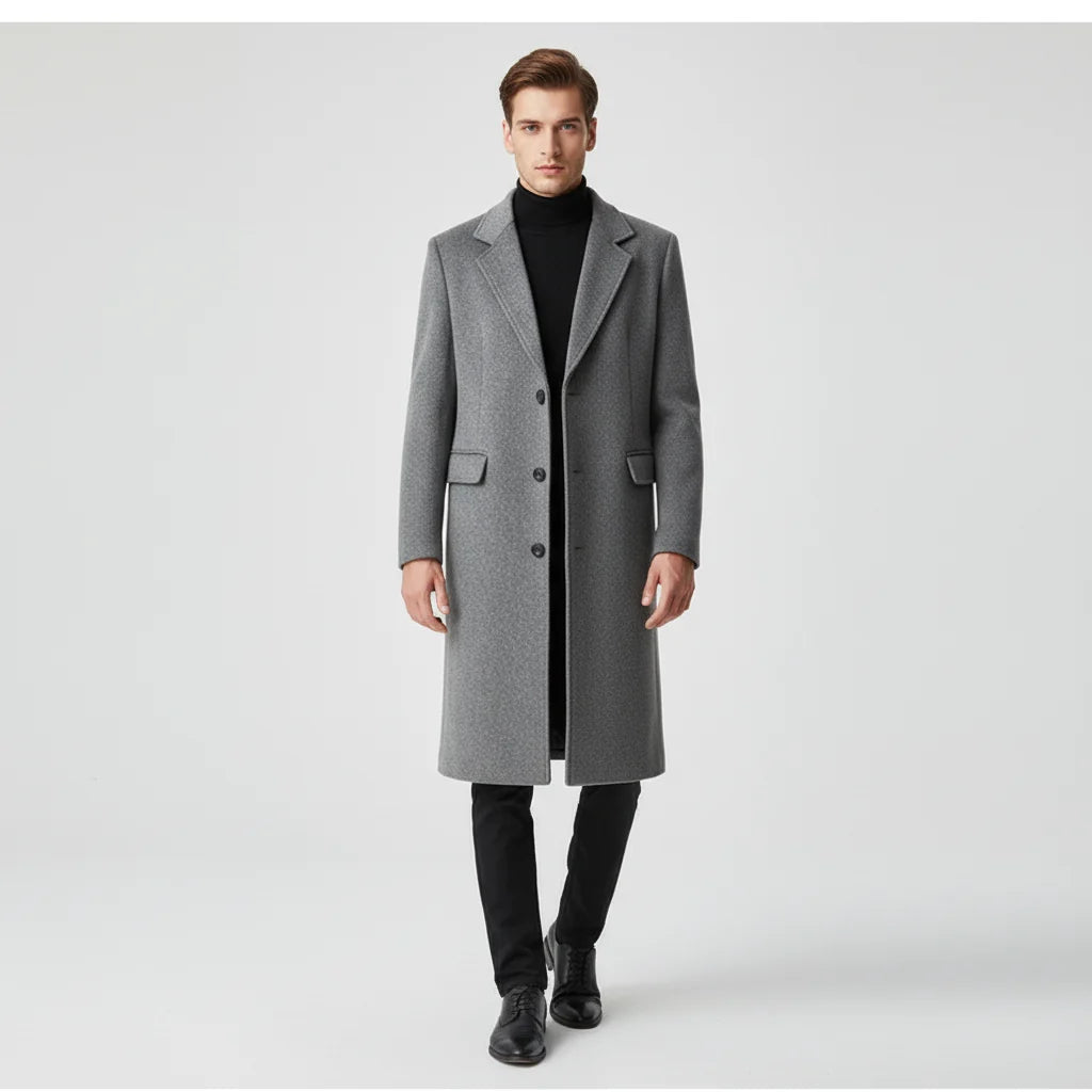 Manteau long en laine mélangée — Homme — vue produit