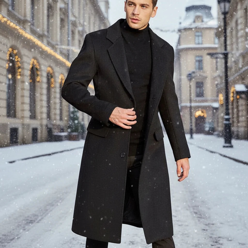 Manteau long en laine mélangée — Homme — vue produit